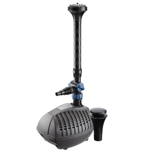 Oase Aquarius Fountain Set Eco fountain pump with telescopic riser and interchangeable Vulkan and Lava fountain nozzles