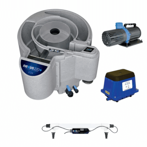 Evolution Aqua Nexus 220+ Complete Filter Set including Varipump 10000, EvoUV 55w, Airtech 75 and genuine Nexus lid for koi ponds up to 18000 litres