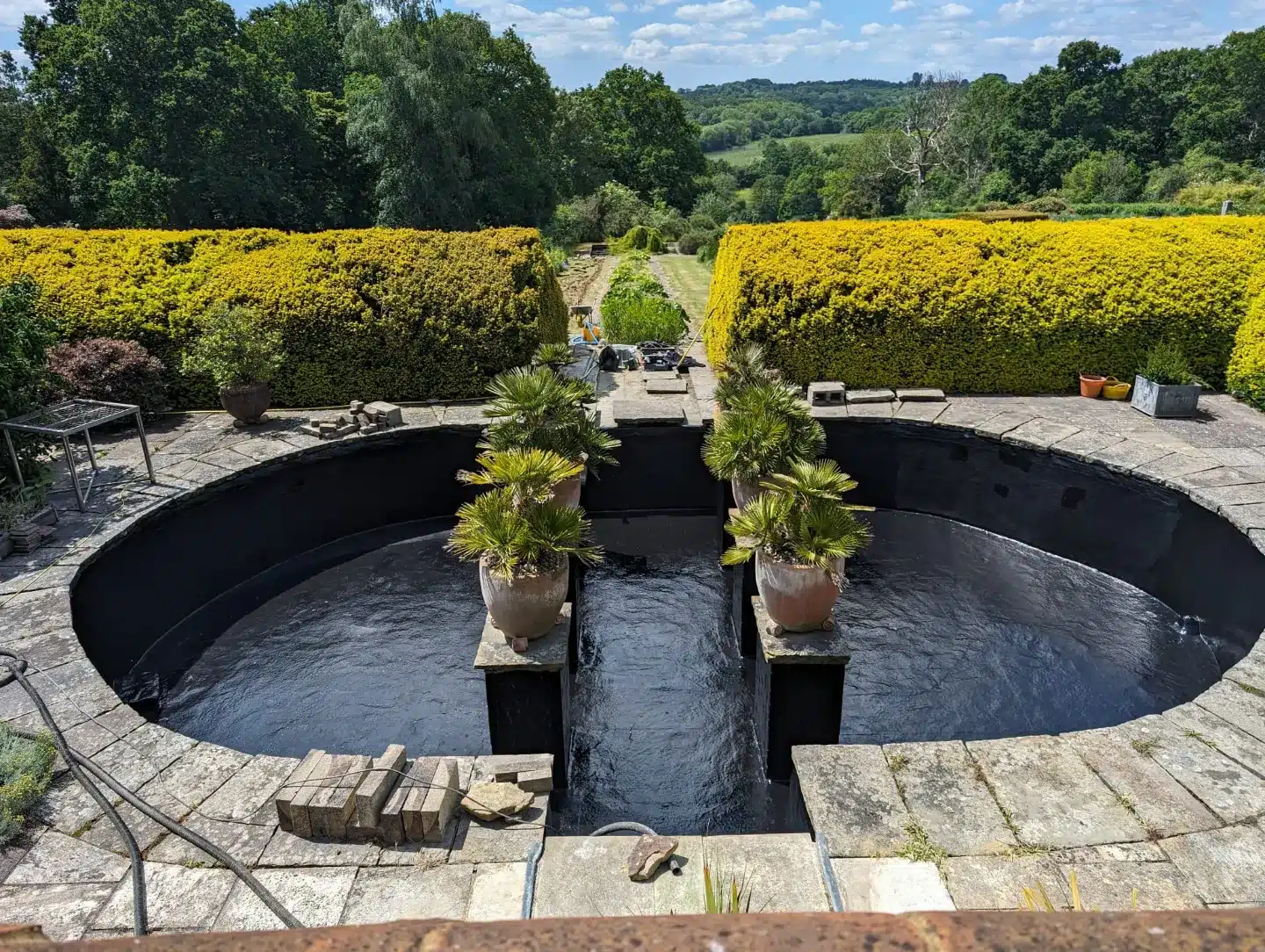 Large Fibreglass pond installation with expert craftsmanship in Essex Large Fibreglass pond installation with expert craftsmanship completed by That Pond Guy in Essex, providing a watertight, durable, and long-lasting pond solution.