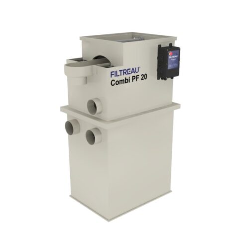 Filtreau PF20 pump fed drum filter compact plug and play self cleaning pond filtration system