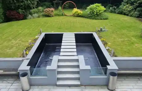 Completed Fibreglass Pond Installation in the South East Completed fibreglass pond with smooth waterproof finish installed by That Pond Guy
