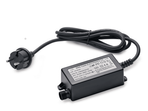 Oase LunAqua Connect Power Supply, a weatherproof IP67-rated power unit designed for LunAqua Connect White and RGB LED lighting systems in gardens and ponds.