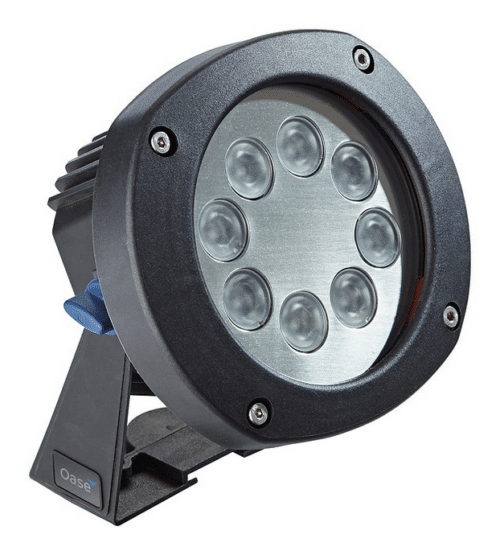 LunAqua Power LED XL 3000 Floodlight, a high-lumen, warm-white LED spotlight for garden, pond, and landscape lighting, fully submersible up to 4m.