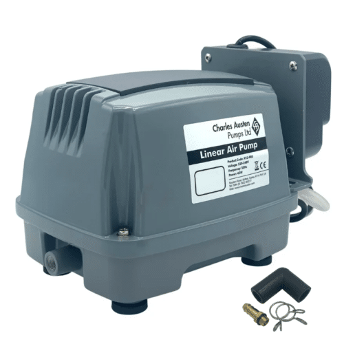 Charles Austen ET alarm equipped air pump for ponds, septic tanks and sewage treatment systems