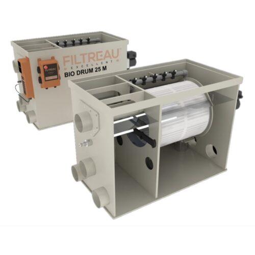 Filtreau Excellent Bio Drum 25 cutaway showing drum screen and internal components
