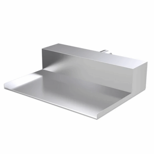 Gravity Fed Water Blade with 300mm spout projection in brushed stainless steel, designed for ponds and gravity-fed systems