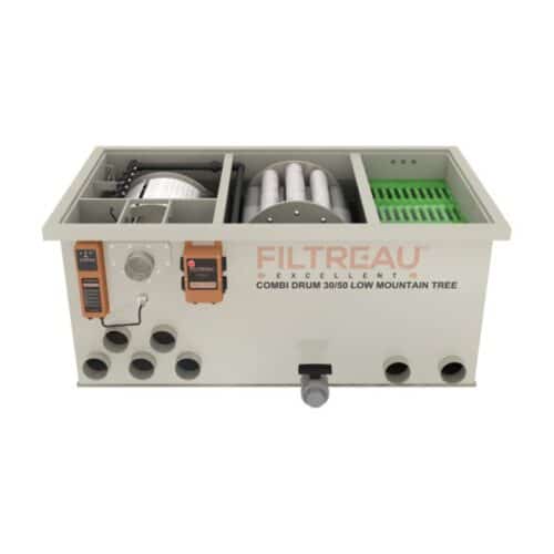 Filtreau Excellent Combi Drum 30/50 Low Mountain Tree low profile rotating biological drum filter for koi pond