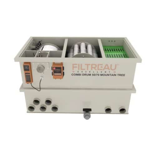 Filtreau Excellent Combi Drum Mountain Tree 50/70 gravity or pump fed koi pond filtration system full external view