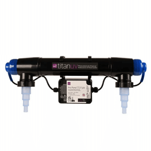 TMC Pro Pond Titan UV15 UV pond clarifier, 17-watt photocatalytic ultraviolet steriliser with Hyperion quartz lamp for algae control and clear water in ponds up to 20,250 litres.