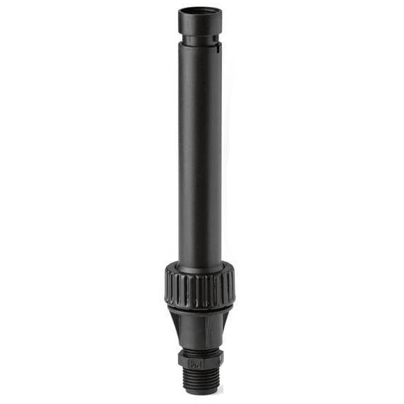 Close up of the Oase Telescopic Nozzle Extension TE 10K, an adjustable plastic fountain riser that connects to half inch threaded pond pumps.