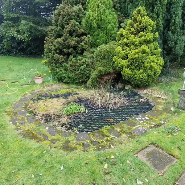 Pond before professional cleaning showing algae and murky water in Rochester, Kent