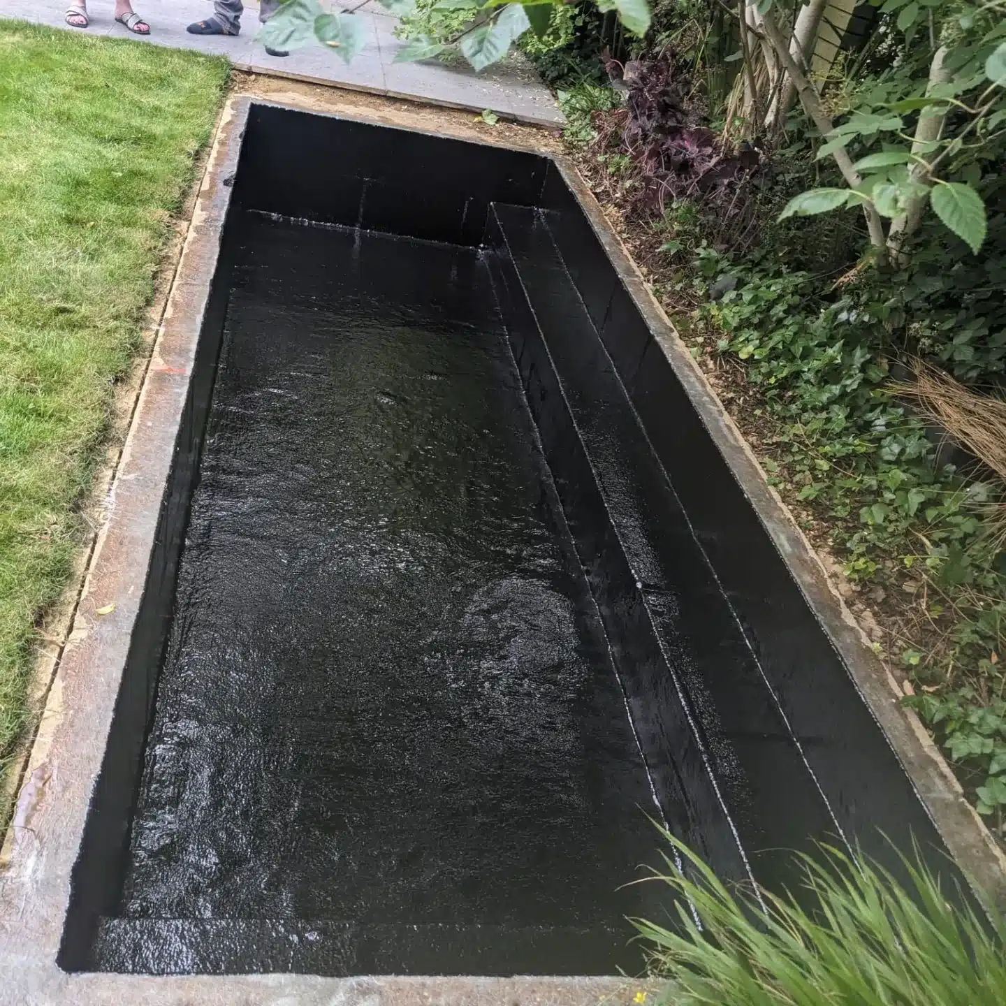 Professional GRP pond lining installation in Essex by pond fibreglass specialists