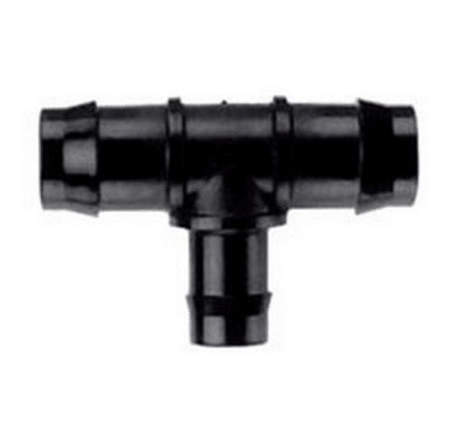 T-shaped barbed hose joiner for flexible pond and filtration pipe systems