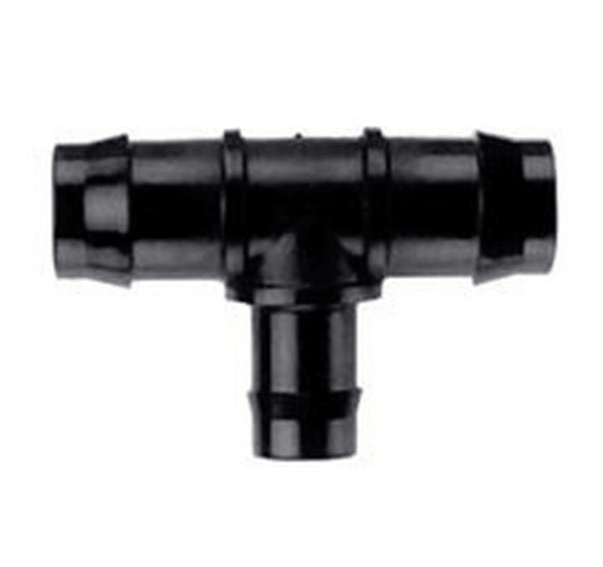 T-shaped barbed hose joiner for flexible pond and filtration pipe systems