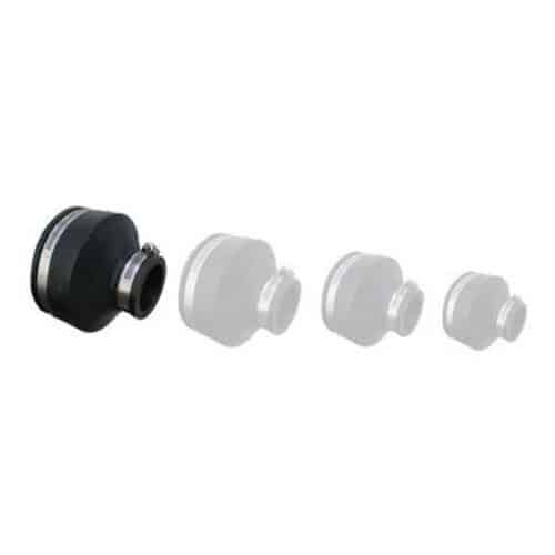 Flexible rubber pipe adaptors with stainless steel clamps for drainage and waste systems