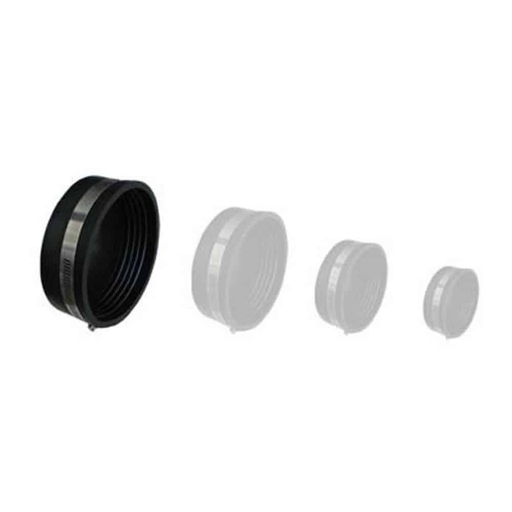 SKS flexible rubber stop end cap in black PVC for sealing drain, waste, and vent pipes