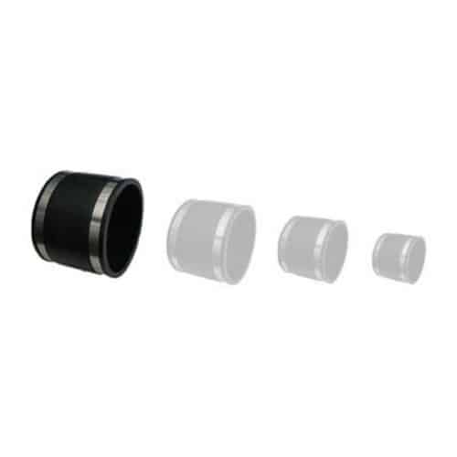 Flexible rubber straight pipe connector with stainless steel clamps for drainage systems