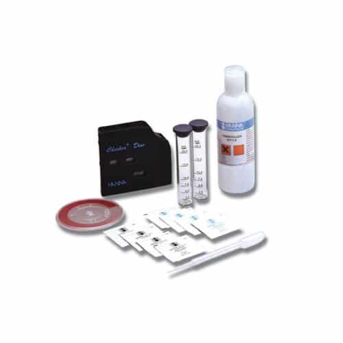 Hanna HI-38020 chlorine test kit with reagents and comparator