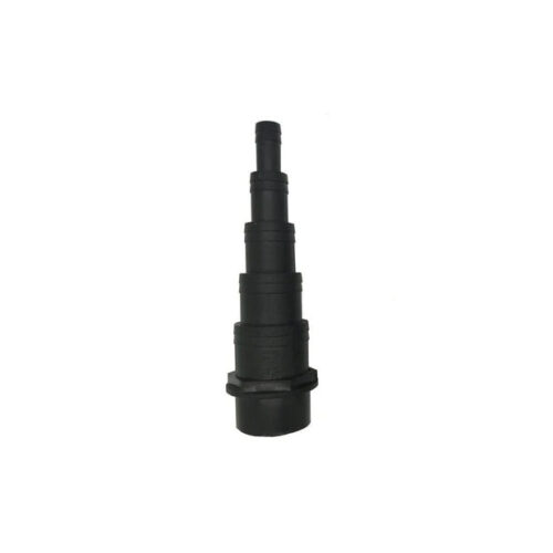 Stepped hose tail fitting for flexible hose connection to 40mm waste pipe systems