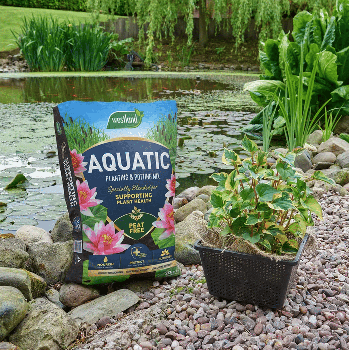 Aquatic Soil 20 Litre peat free pond plant compost for aquatic baskets waterlilies marginal pond plants deep water plants and clean pond planting