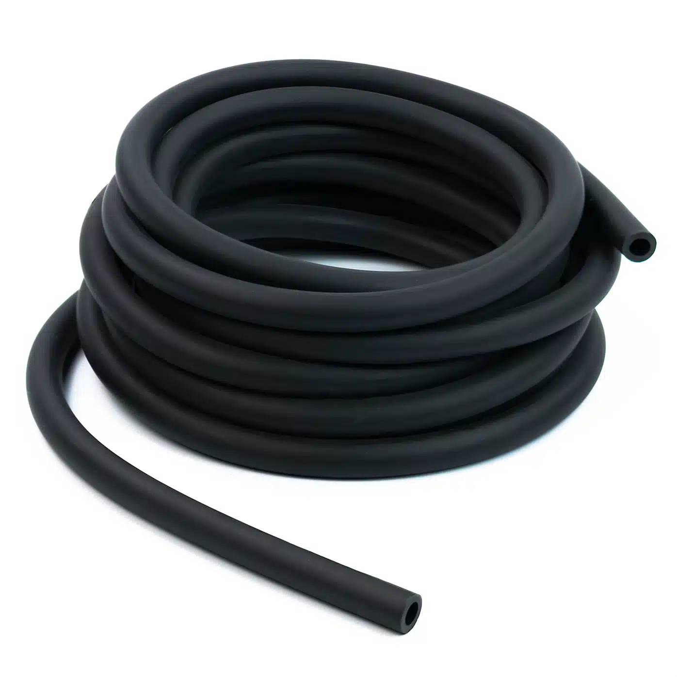 Curled roll of black Air Aqua standard sinking airline for pond and aquarium aeration systems