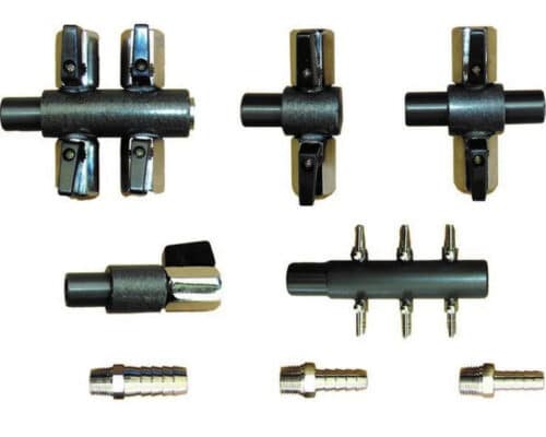 4 Way Air Manifold compatible with 4mm 8mm and 10mm airline systems for pond aeration