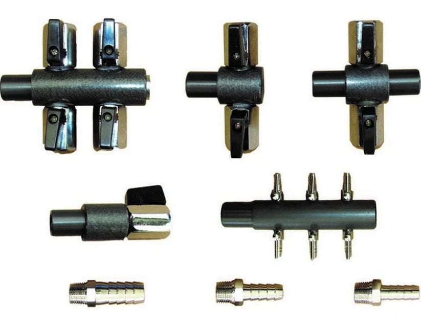 4 Way Air Manifold compatible with 4mm 8mm and 10mm airline systems for pond aeration