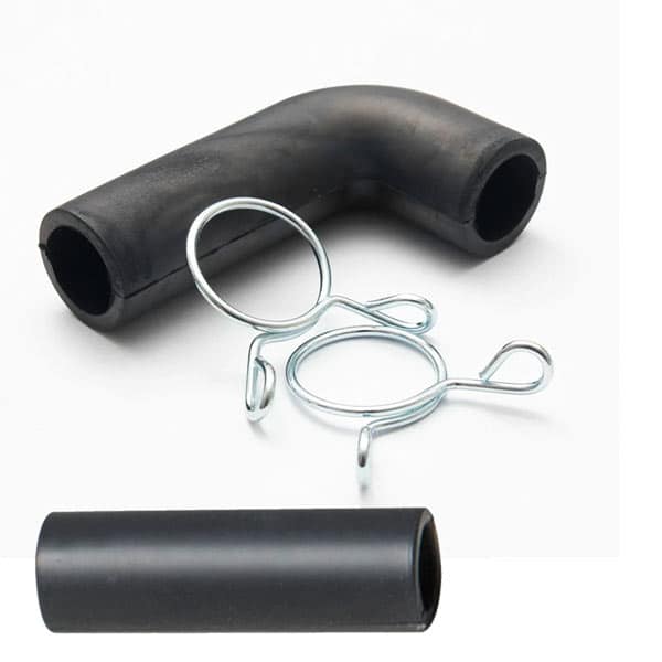 Air Pump Rubber Connector replacement elbow hose with spring clips for airline manifolds