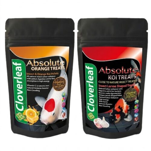 Cloverleaf Koi Treats insect-based floating pellets for koi and pond fish