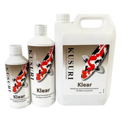 Kusuri Klear concentrated bacteria pond treatment for ammonia, nitrite, and water clarity