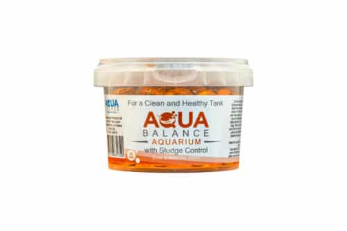Aqua Balance Aquarium pack containing 50 orange beneficial-bacteria balls with Sludge Control