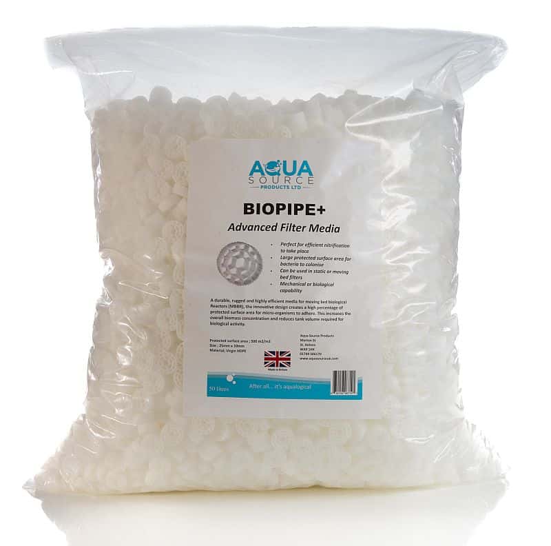Biopipe+ Media 50 Litres HDPE moving bed biological reactor media for ponds and aquaculture systems