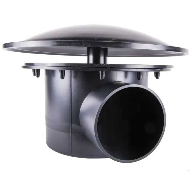 Economy 110mm bottom drain for gravity fed koi pond filtration and waste removal systems
