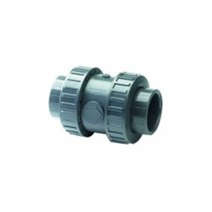 Non return spring check valve for koi pond filtration systems and water flow control pipework