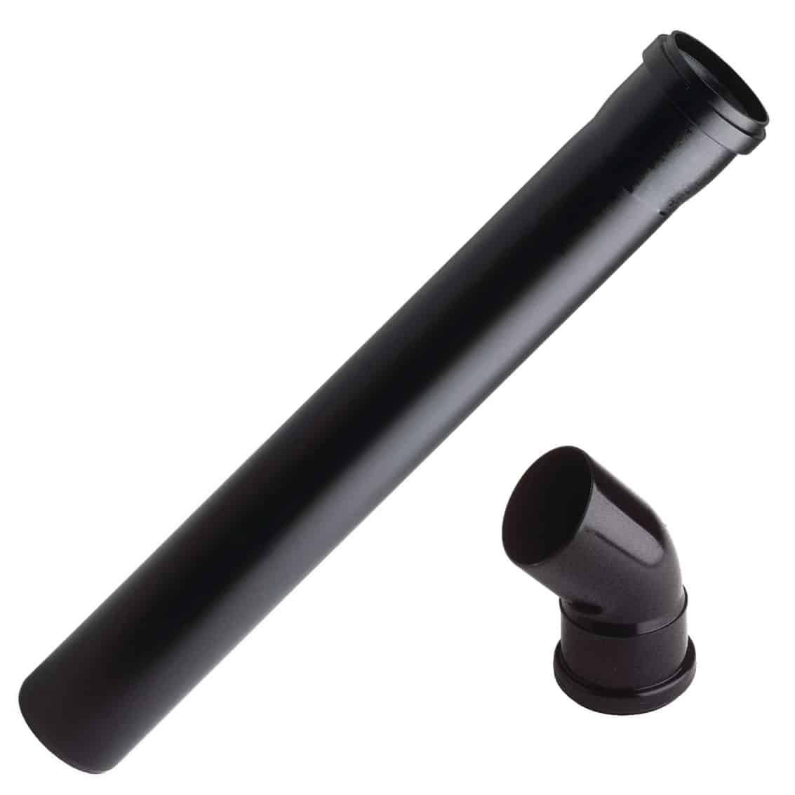 Oase DN50 filter discharge pipework showing a 48cm straight pipe and 45 degree connection bend