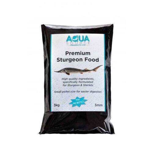 Aqua Source Premium Sturgeon Food 3kg sinking pellet feed for optimal growth, digestion, and water quality
