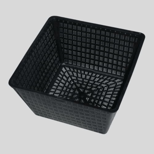Finofil 10 Litre Square Aquatic Basket 29cm fine mesh pond plant basket made from 100% recycled plastic for aquatic soil larger marginal plants and pond planting