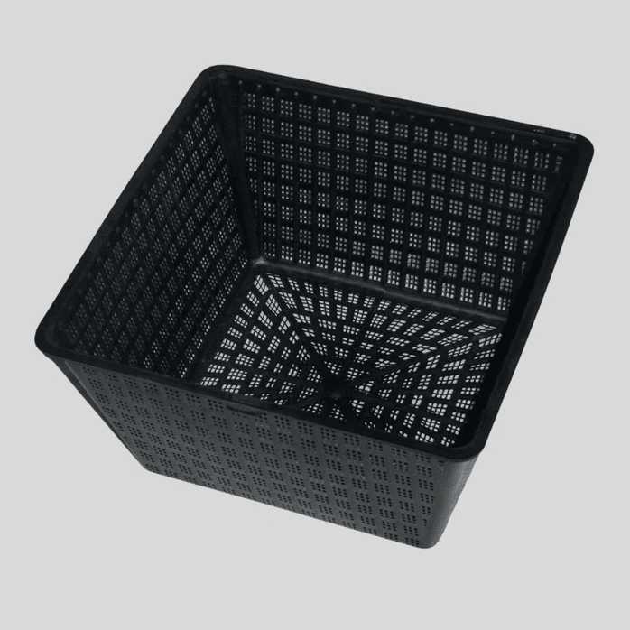 Finofil 10 Litre Square Aquatic Basket 29cm fine mesh pond plant basket made from 100% recycled plastic for aquatic soil larger marginal plants and pond planting