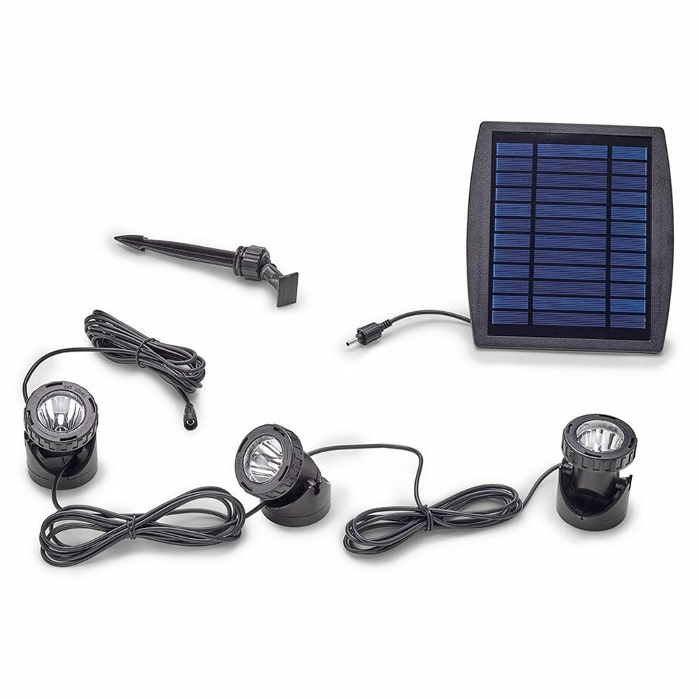 Pontec PondoSolar LED Set 3 with solar panel and three pond lights