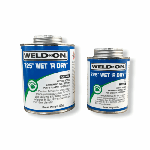 Weld-On Wet 'R Dry 725 PVC solvent cement for pond pipework