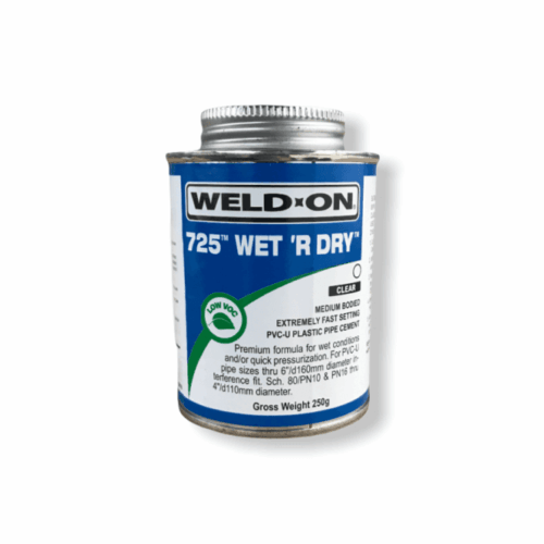 Wet 'R Dry fast-setting blue PVC solvent cement tin