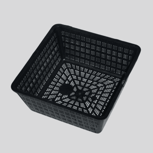 Finofil 2.5 Litre Square Aquatic Basket 20cm fine mesh pond plant basket made from 100% recycled plastic for aquatic soil small marginal plants and pond planting