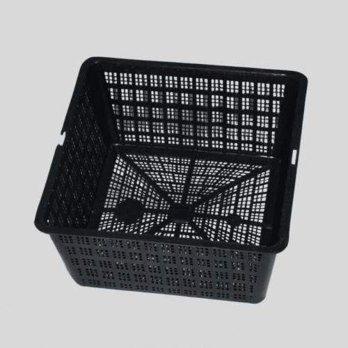 Finofil 2 Litre Square Aquatic Basket 19cm fine mesh pond plant basket made from 100% recycled plastic for aquatic soil marginal plants and pond planting