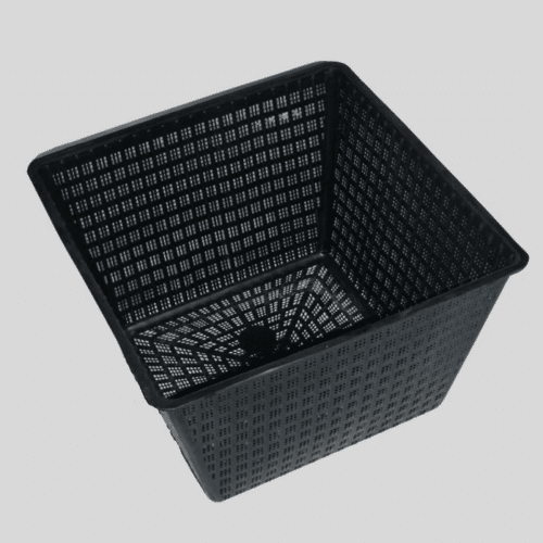 Finofil 30 Litre Square Aquatic Basket 40cm fine mesh pond plant basket made from 100% recycled plastic for aquatic soil mature marginal plants and pond planting