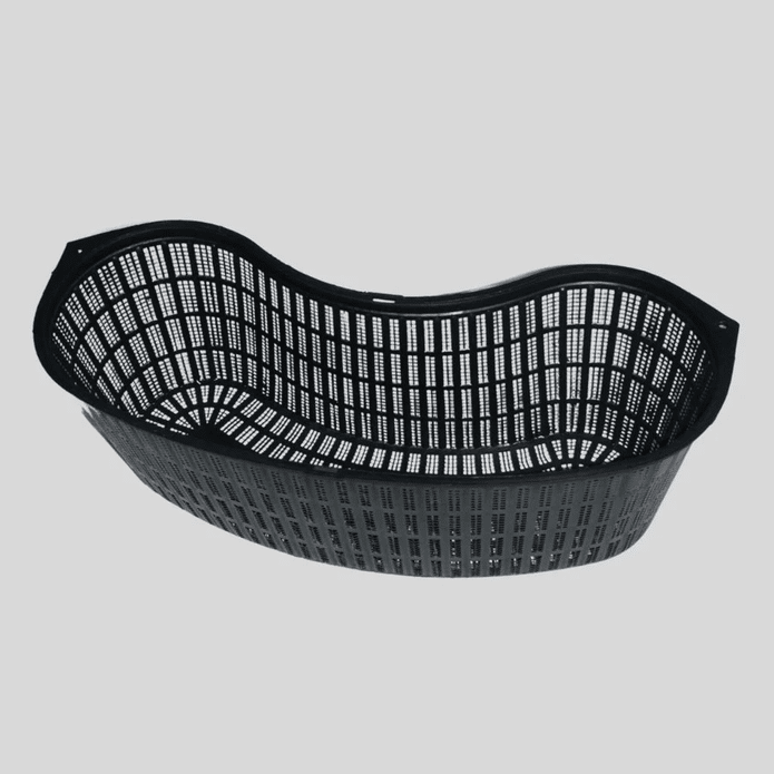 Finofil 8 Litre Contour Aquatic Basket 46cm x 17cm fine mesh pond plant basket made from 100% recycled plastic for aquatic soil marginal pond plants curved pond shelves and natural pond edge planting
