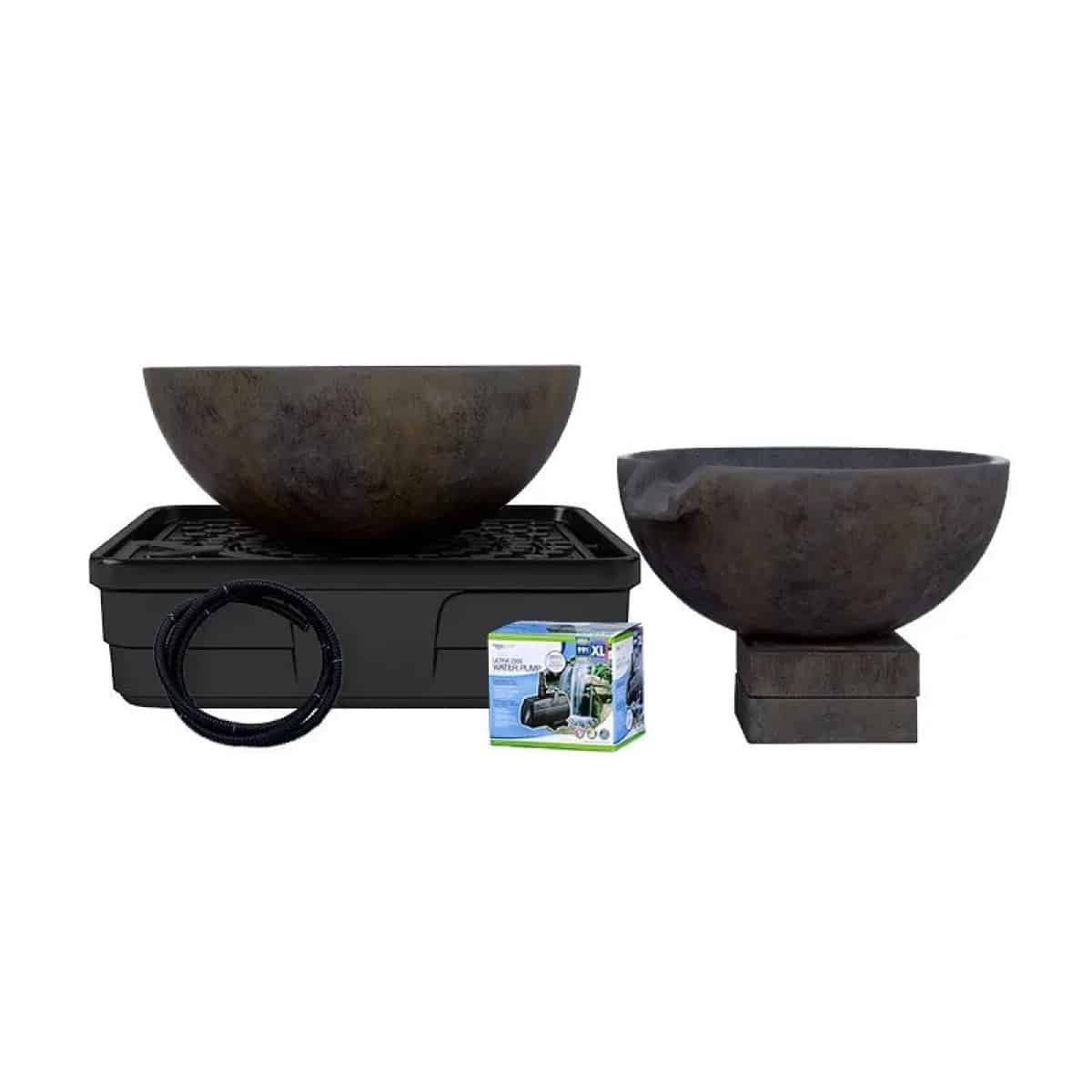Aquascape Spillway Bowl and Basin Fountain Kit - Iron Ore - 32"/40" Diameter (81/102 cm)