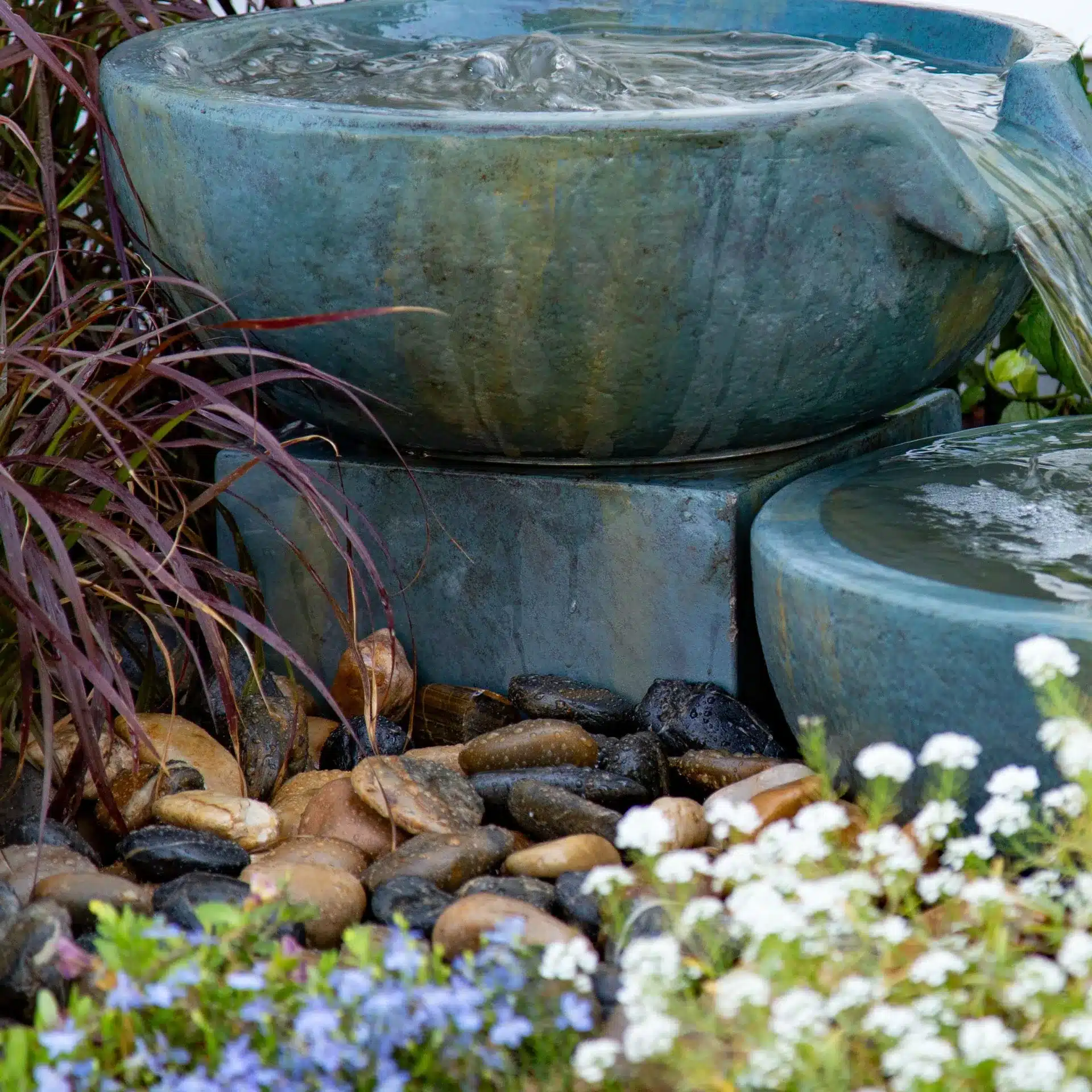 Aquascape Spillway Bowl Stand - Iron Ore - 4" H (10 cm) - 2-Pack official Aquascape image 2