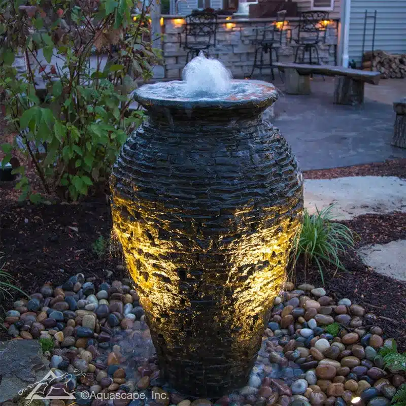 Aquascape Stacked Slate Urn Fountain Kit - 45" H (114 cm) official Aquascape image 2