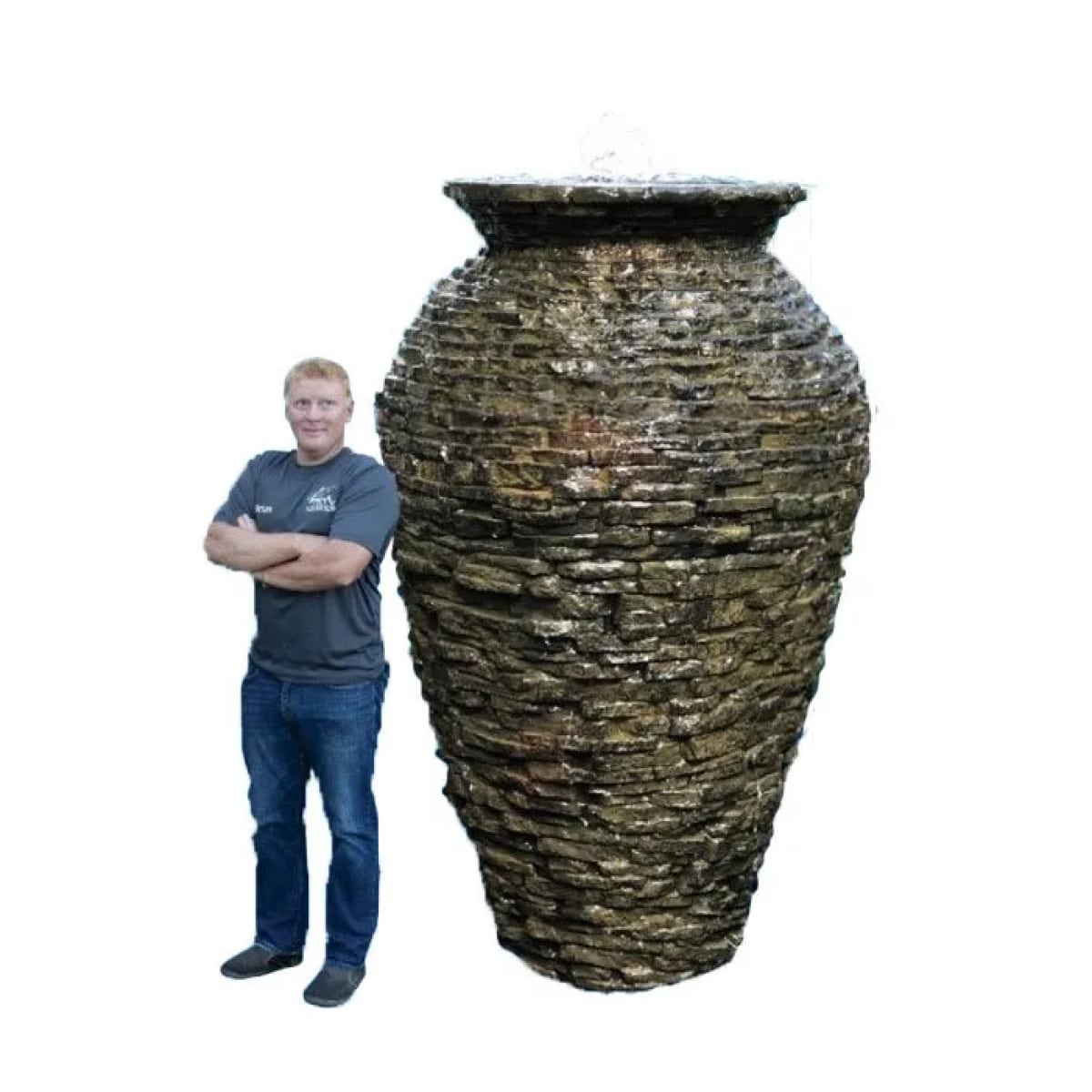 Aquascape Stacked Slate Urn - 8' H (2.4 m)