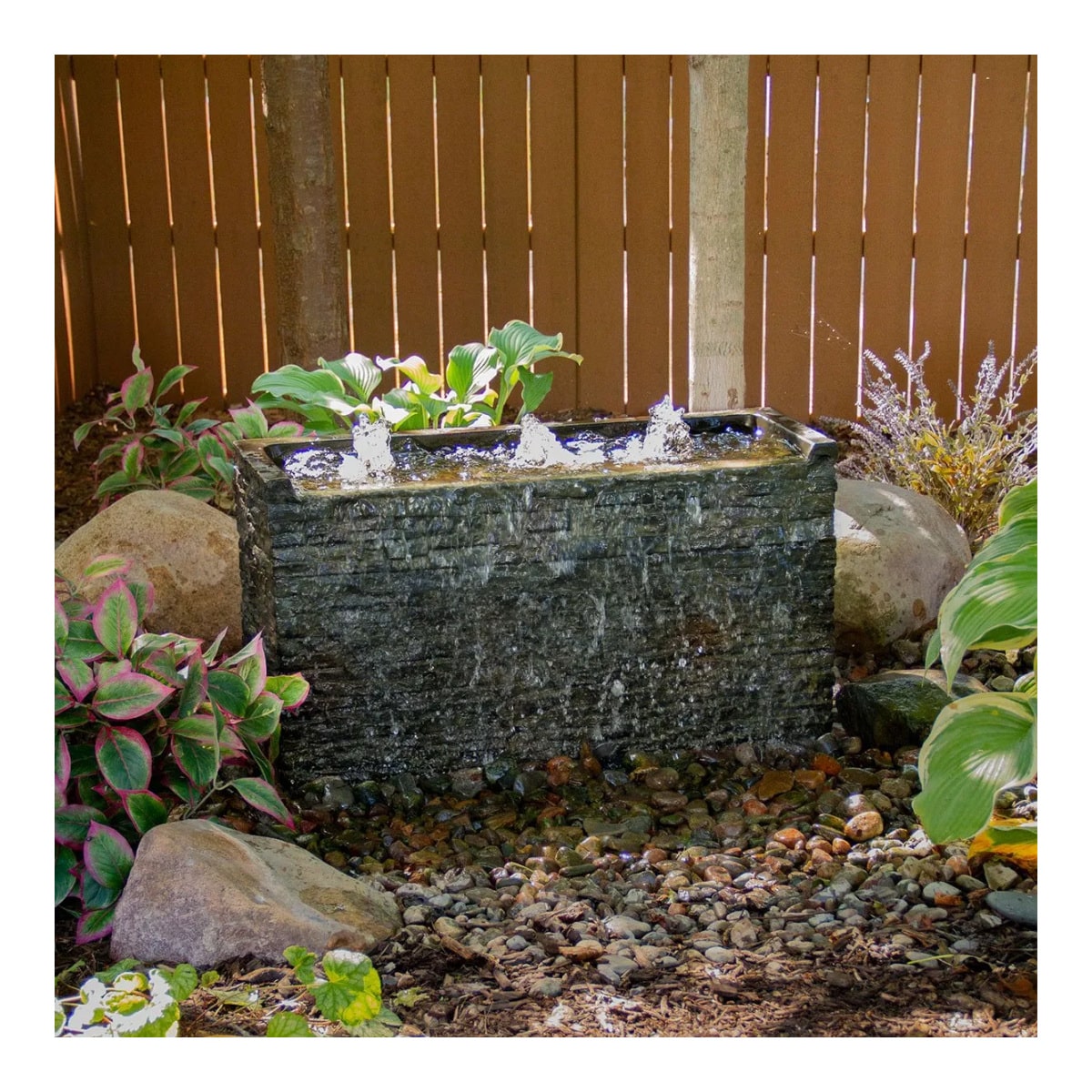 Aquascape Stacked Slate Wall Base – Straight - 13" H (33 cm)